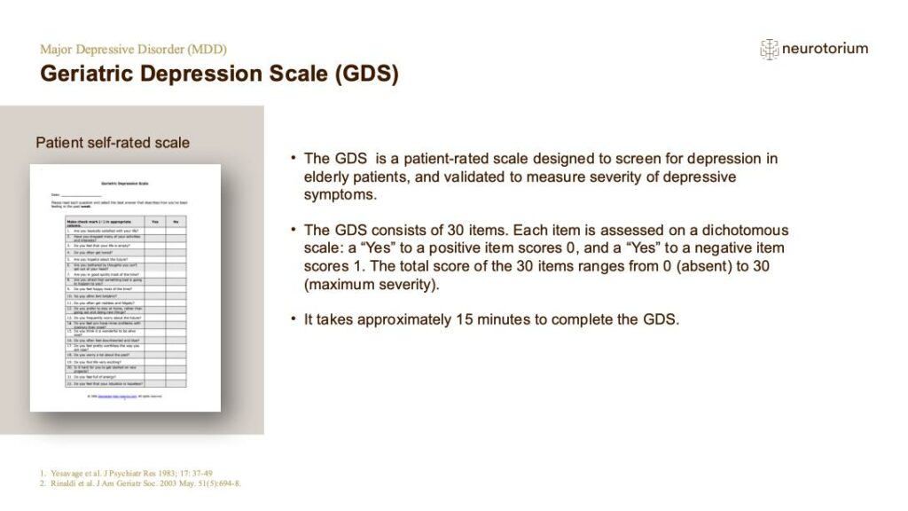 Geriatric Depression Scale (GDS)